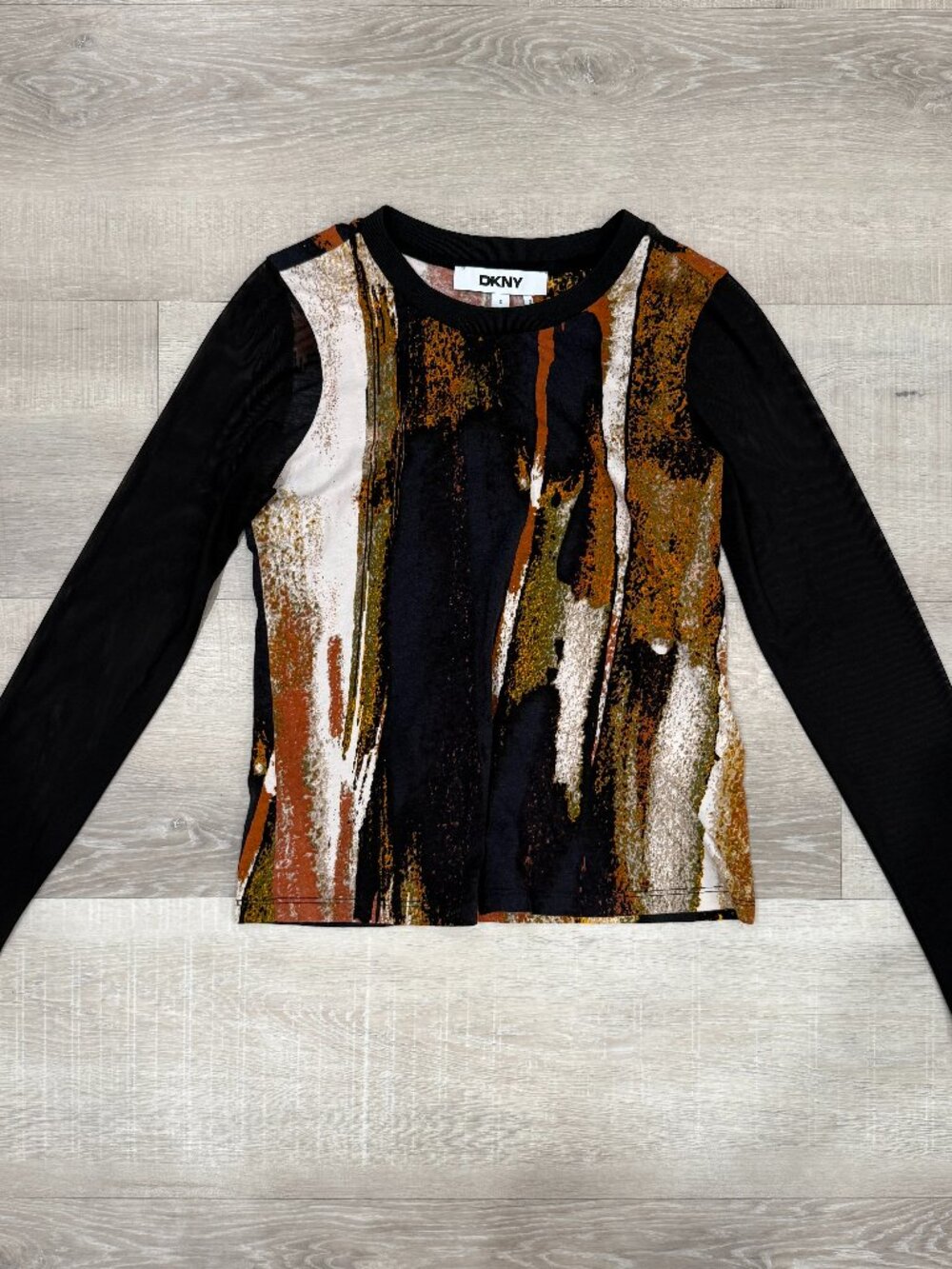 Printed Mesh Long Sleeve